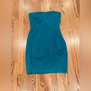 Vera Wang Lavender label Strapless Teal Dress